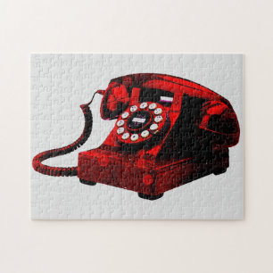 Quebra-cabeça Vintagem da caixa de telefone da Pop Art Antiga