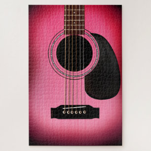 Quebra-cabeça Violão Acústico Rosa Sunburst