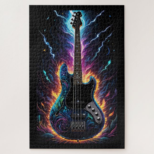 Quebra-cabeça Violão de Bass Elétrico Fantasy Bassed (Vertical)