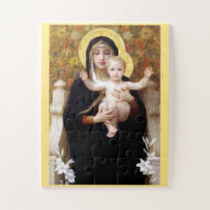 Quebra-cabeça Virgem Bouguereau dos lírios