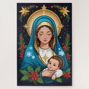 Quebra-cabeça Virgem Católica Romana Cristã Maria Natal