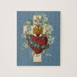 Quebra-cabeça Virgem Cruzada Maria Imaculada Coração Religiosa