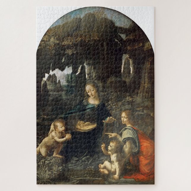 Quebra-cabeça Virgem das Rochas–Leonardo da V. Primeira Versão (Vertical)