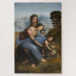 Quebra-cabeça Virgem e Criança com Santo Anne - Leonardo da V.