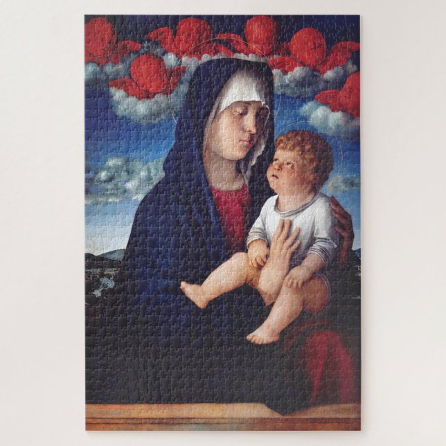 Quebra-cabeça Virgem Maria e Menino Arte Religiosa Clássica (Vertical)