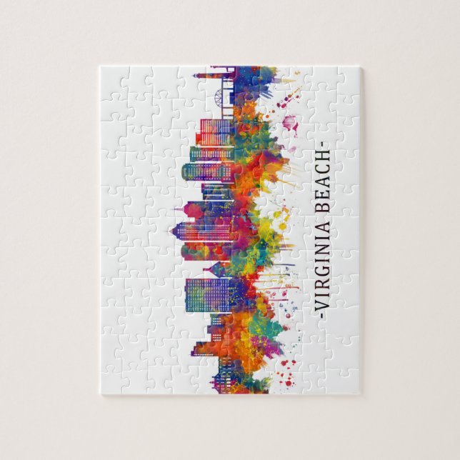 Quebra-cabeça Virginia Beach Skyline (Vertical)