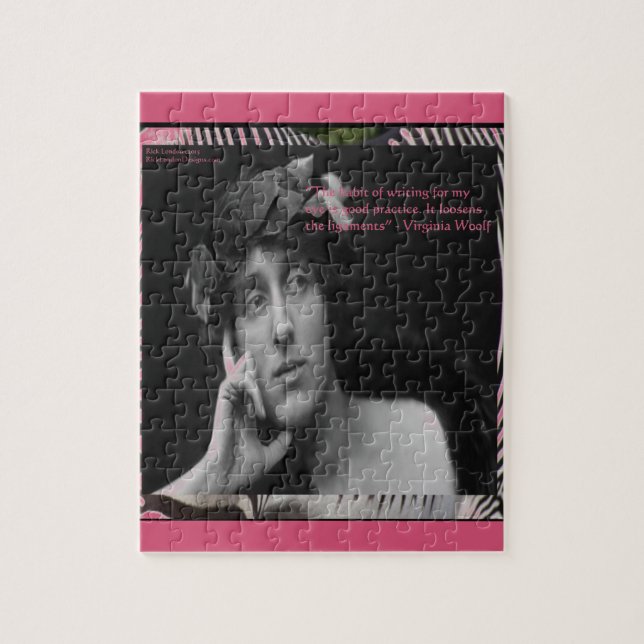 Quebra-cabeça Virginia Woolf com Listras de Zebra Citação de Esc (Vertical)