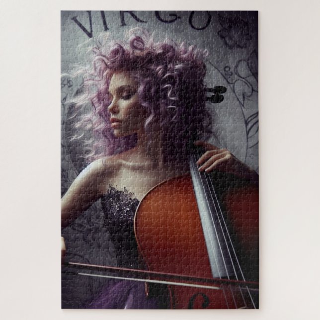 Quebra-cabeça Virgo Zodiat Músico Cello (Vertical)