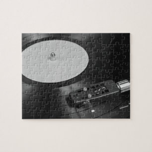 Quebra-cabeça Visão geral de disco de vinil tocando em um toca-d