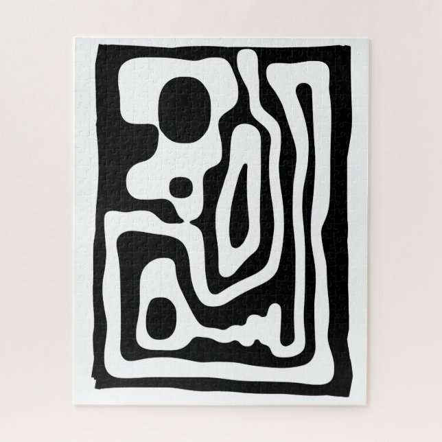 Quebra-cabeça Vise Grip: Abstrato preto e branco (Vertical)