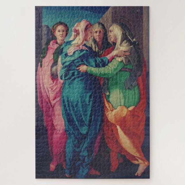 Quebra-cabeça Visitação da Virgem por Pontormo (Vertical)