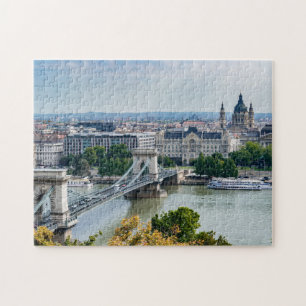 Quebra-cabeça Vista aérea da Chain Bridge em Budapeste, Hungria