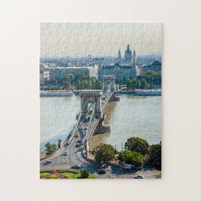 Quebra-cabeça Vista aérea da Ponte das Correntes - Budapeste, Hu (Vertical)