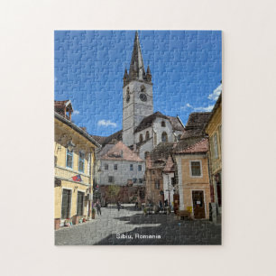 Quebra-cabeça Vista Atrativa de Sibiu, Romênia em um