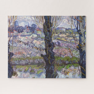 Quebra-cabeça Vista de Arles Jardim Florido de Van Gogh