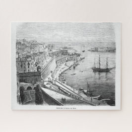Quebra-cabeça Vista de La Valletta em Malta, 1874, Poster