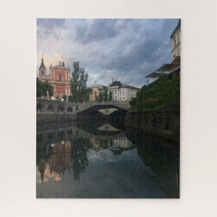 Quebra-cabeça Vista do rio na foto de Ljubljana Slovenia
