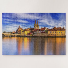 Quebra-cabeça Vista do rio Regensburg Cêntico