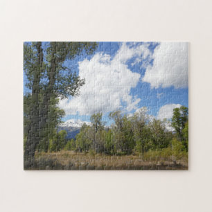 Quebra-cabeça Vista Ensolarada da Montanha Grand Teton
