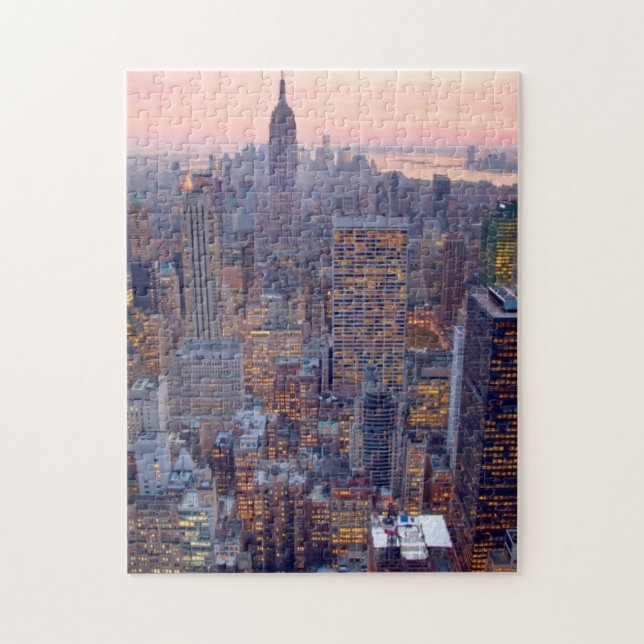 Quebra-cabeça Vista larga de Manhattan no por do sol (Vertical)