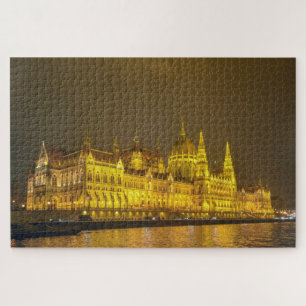Quebra-cabeça Vista Noturna, Parlamento Húngaro, Budapeste Hungr