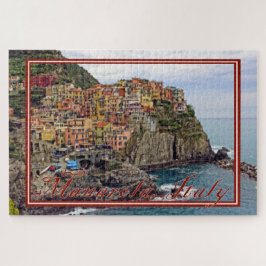 Quebra-cabeça Vista pintada de Manarola, Itália - 20x30 polegada