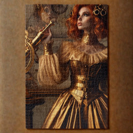 Quebra-cabeça Vitoriano do Astrônomo Dourado Steampunk Vintage