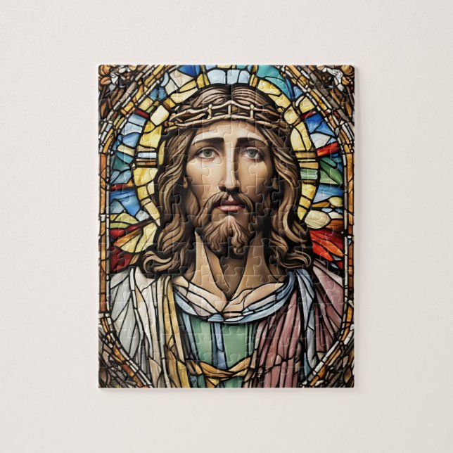 Quebra-cabeça Vitral de Jesus da Igreja (Vertical)