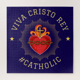 Quebra-cabeça Viva Cristo Rey Sagrado Coração Católico 
