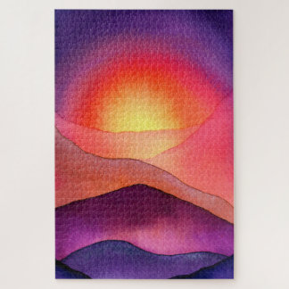 Quebra-cabeça Vivid Purple And Orange Sunset Jigsaw Puzzle