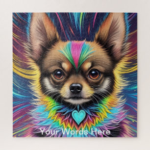 Quebra-cabeça Vivid Rainbow Neon Psychedelic Nature & Willife