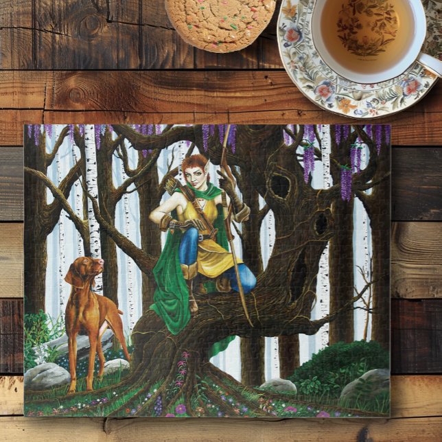 Quebra-cabeça Vizsla Dog Elf Forest (Criador carregado)