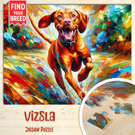 Quebra-cabeça Vizsla Dog Portraje Arte Acrílica Impressão Cão Lo