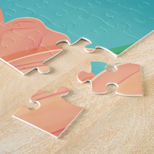 Quebra-cabeça Voar para o poster de viagens clássico de Barbados (Lateral)