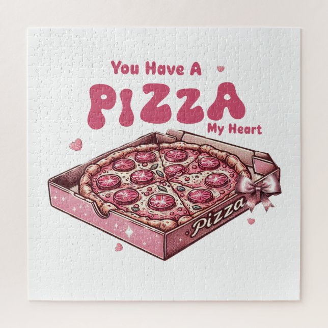 Quebra-cabeça Você, Namorado, Tem Uma Pizza Meu Coração (Vertical)
