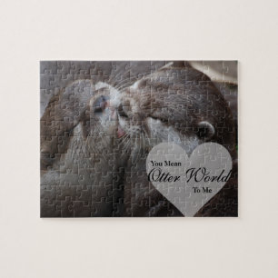 Quebra-cabeça Você significa-me o mundo da lontra beijo do amor