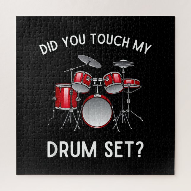 Quebra-cabeça Você Tocou Minha Camisa Do Drum Set Engraçado Você (Vertical)