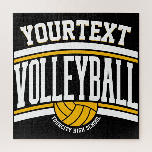 Quebra-cabeça Volleyball Personalizado Nome Jogador Equipe Escol (Vertical)