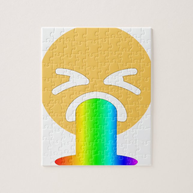 Quebra-cabeça vômito do arco-íris emoji (Vertical)