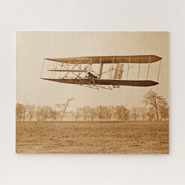 Quebra-cabeça Voo 85 Orville Wright Bi-plano C 1904 Sepia Ji (Horizontal)