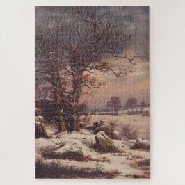 Quebra-cabeça Vordingborg no Inverno por J.C. Dahl Fine Art