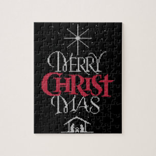 Quebra-cabeça Vovó Knit Cristão Religioso - Feliz Natal
