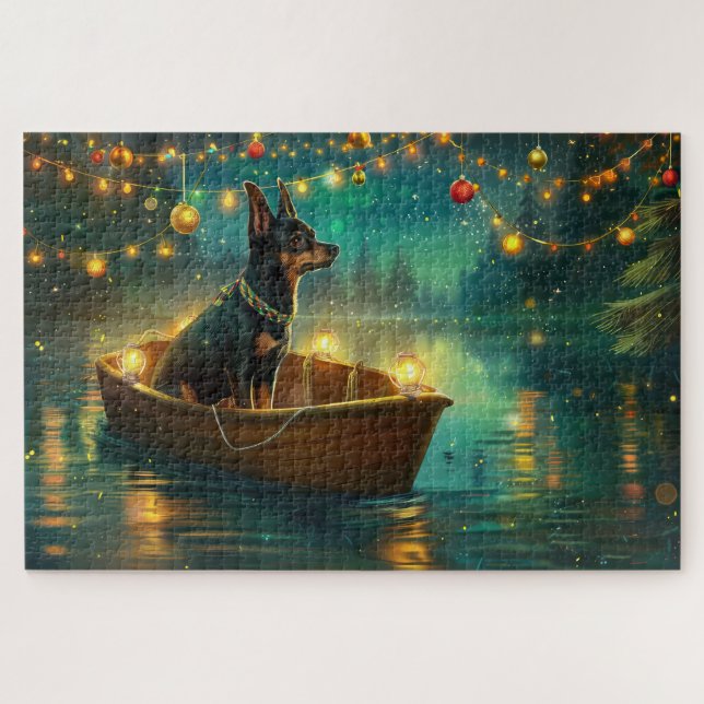 Quebra-cabeça Voz Festiva do Natal em Kelpie australiano (Horizontal)