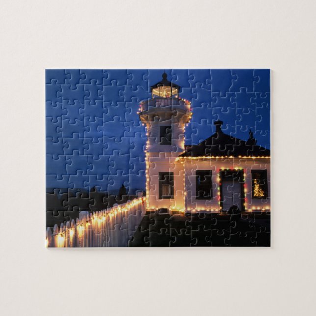 Quebra-cabeça WA, Mukilteo, Farol de Mukilteo, estabelecido em 2 (Horizontal)