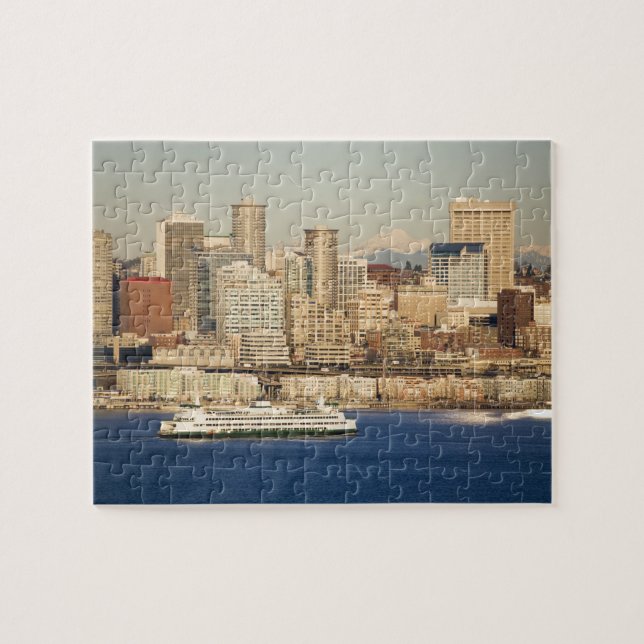 Quebra-cabeça WA, Seattle, panorama de Seattle e Elliott Bay (Horizontal)