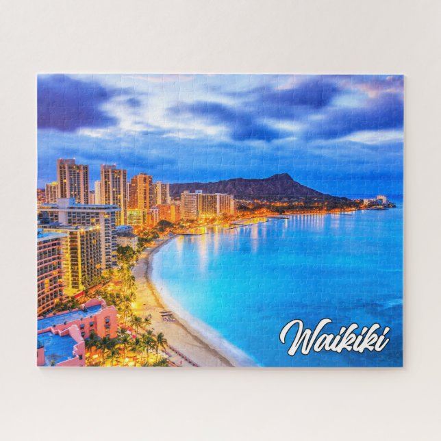 Quebra-cabeça Waikiki, Havaí, Estados Unidos (Horizontal)