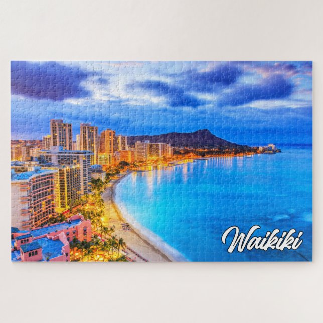 Quebra-cabeça Waikiki, Havaí, Estados Unidos (Horizontal)
