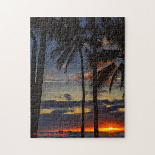 Quebra-cabeça Waikiki Palm Sunset