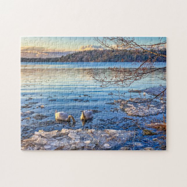 Quebra-cabeça Wallpaper de Winter Mountain 4k Paisagem Simples (Horizontal)