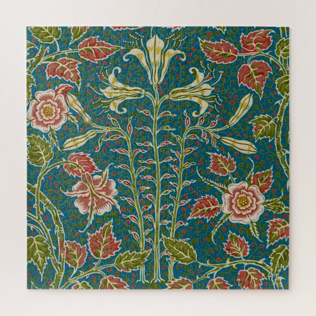 Quebra-cabeça Walter Crane Antiga Floral de Lírio e Rosa (Vertical)
